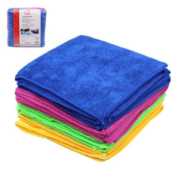 PAÑO MICROFIBRA 12 PZAS SET  40X40 CM  300 GSM