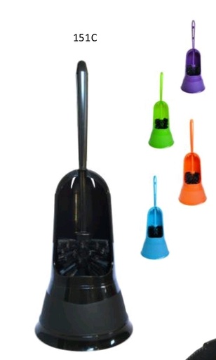 [151C] CEPILLO DE INODORO CON BASE CUEBIERTA /  AZUL, VERDE, FUCSIA, GRIS