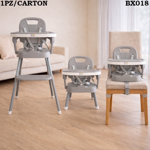 [BX018] SILLA DE COMER PARA BEBE GRIS WB