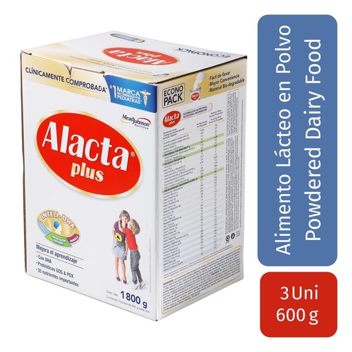 [139771] JOHNSON ALACTA PLUS ALIMENTO LÃ¡CTEO EN POLVO 3 UNIDADES / 600 G / 1.32 LB