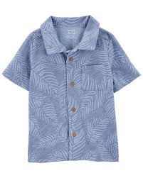 [1R025910] CARTERS BEBE NIÃO CAMISA BLUE PALM .