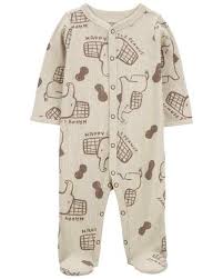 [1Q124410] ELEPHANT SNAP-UP THERMAL SLEEP & PLAY PAJAMAS - CARTER\'S
