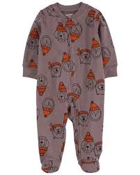 [1Q122710] BABY ANIMAL PRINT 2-WAY ZIP COTTON SLEEPER PYJAMAS - CARTER\'S