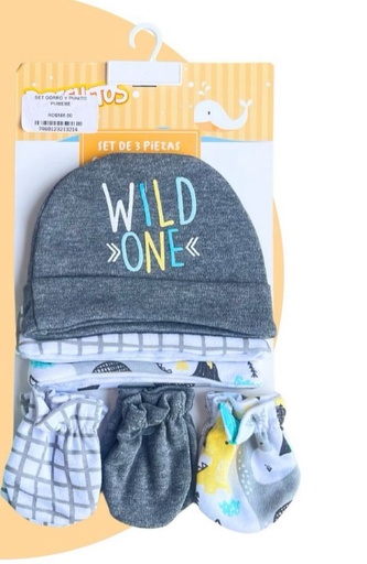 [AR10076] SET GORRO Y PUÃITO P\\\'/BEBE