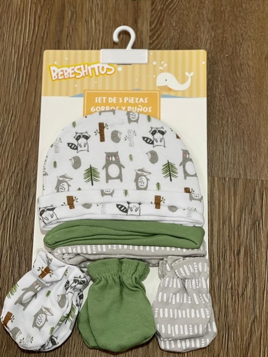 [AR10075] SET GORRO Y PUÃITO P\\\'/BEBE