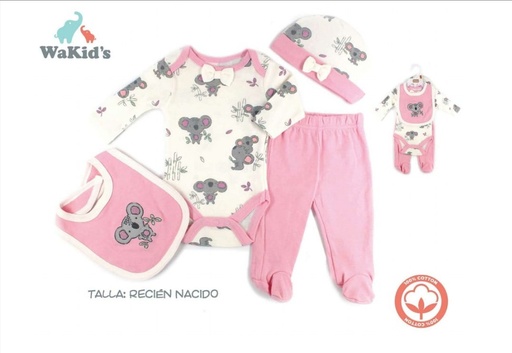 [R-90735] SET 4 PZS ROPA+ACCS.  P/BEBE