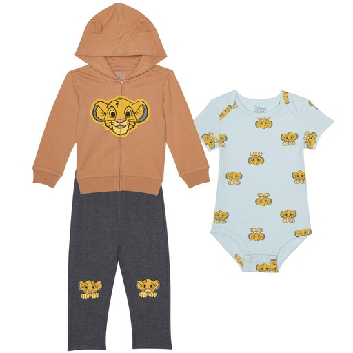 [24SLW81P571] Disney Conjunto para Bebé Niño 3 Piezas 9 M
