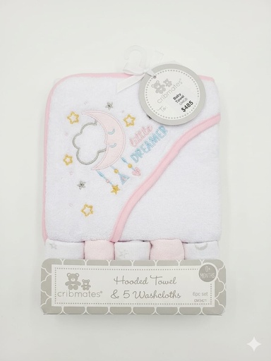 [094606034217] SET TOALLA DE BANO + 6 PANITOS CRIBMATES