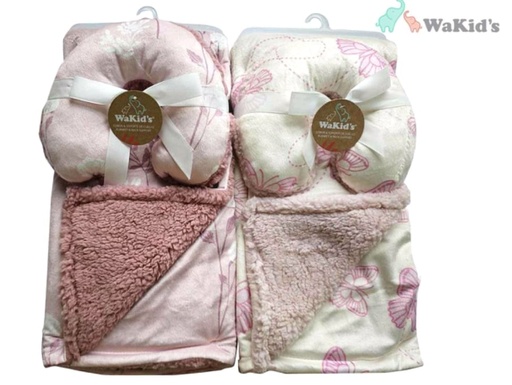 [A77577] Set cobijas + soporte de cuello p/bebe nina