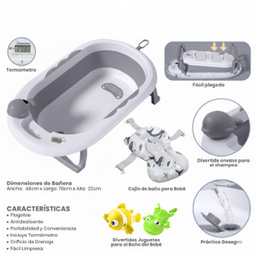 [TUB-7002] BAÑERA PARA BEBE PLEGABLE MAS ACCS