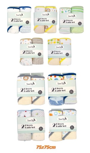 [NM5482-11] SET TOALLA DE BEBE 2 PCS MODELOS SURTIDOS