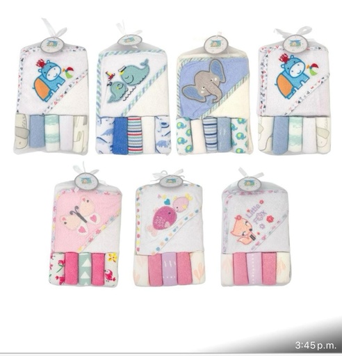 [NM5481-5] SET TOALLAS DE BEBE 6 PCS