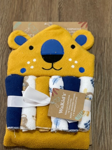 [A77474] SET TOALLA + 6 PAÑOS P/BEBE