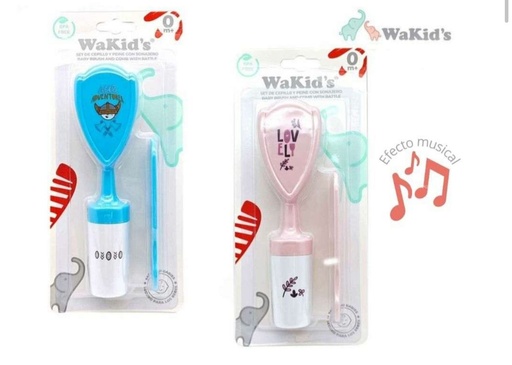 [A77546] SET CEPILLO Y PEINE  CON SONAJERO