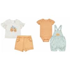 [627764201391] pekkle overall shorts, bodysuit ant t shirt set 3M