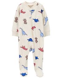 [1R956510] Pijama una pieza de algodón térmico, con pie, diseño dinos