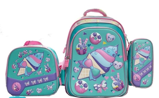 [NM112416-5] SET MOCHILA SET DE MOCHILA ICE CREAM 3PC 16 PUL