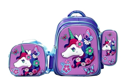 [NM112416-1] SET MOCHILA UNICORNIO 3 PCS DISNEY 16 PUL