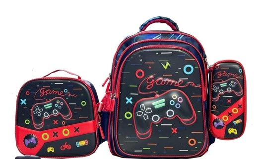 [NM112416-8] SET MOCHILA VIDEO GAME 3 PCS 16 PUL