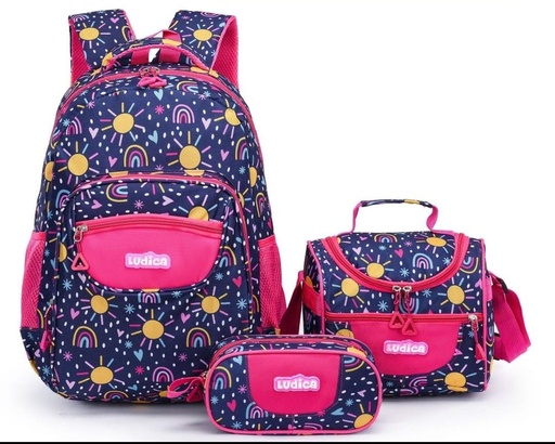 [NM4396-15] SET MOCHILA LUDICA 3 PCS ARCOIRIS Y SOL !* PUL>