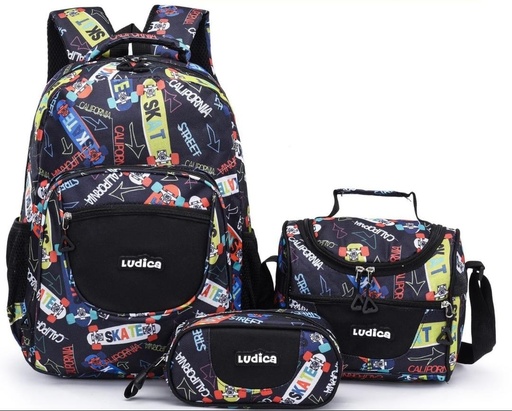 [NM4396-7] SET MOCHUILA LUDICA E PCS PATINETAS 18PUL.