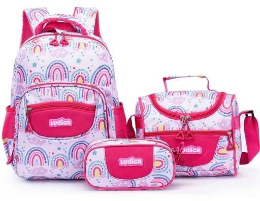 [NM4397-16] SET MOCHILA LUDICA ARCOIRIS 3 PCS. 15 PUL