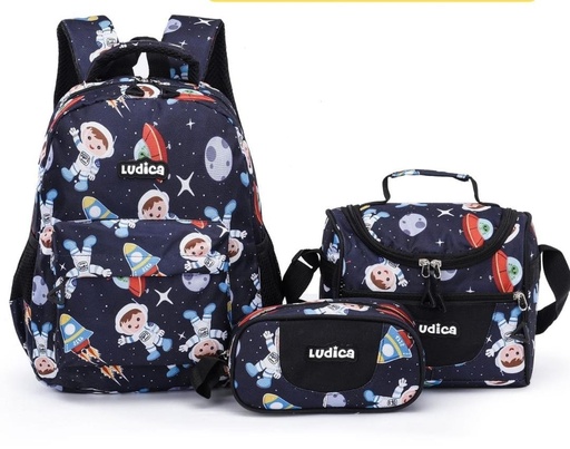 [NM4397-6] SET MOCHILA LUDICA 3 PCS ASTRONAUTA 15 PUL.