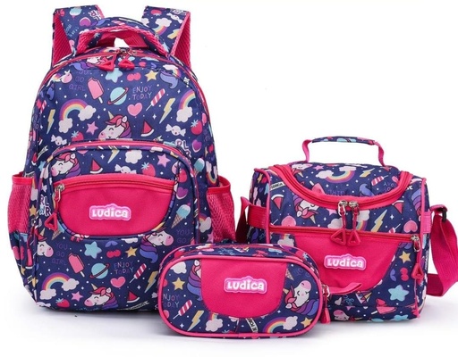 [NM4397-10] SET MOCHILA LUDICA 3 PCS UNICORNIO 15 PUL.
