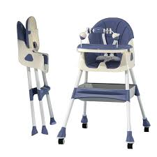[D601A] SILLA DE COMER P/BEBE AZUL Y CREMA