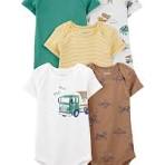 [1R957810] Carter's 5pc Baby Boy Construction Vehicles Bodysuit Set