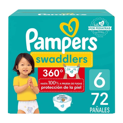 [483030] Pampers Pañales Swaddlers 360° 72 Unidades Talla 6