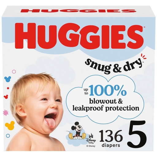 [494297] Huggies Snug & Dry Pañales para Bebé Talla 5 / 136