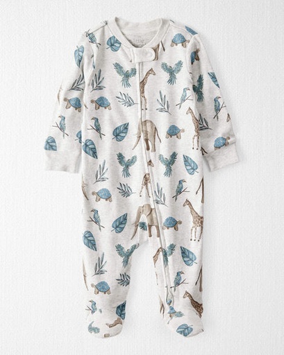 [1S397010] Baby Organic Cotton Safari-Print Sleep & Play Pajamas
