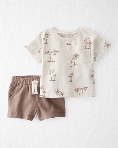 [1T046010] Baby 2-Piece Palm Tree Print Set Made with Organic Cotton