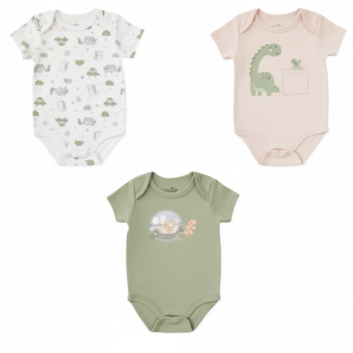 Body M/  Corta P/  Bebe 3pk