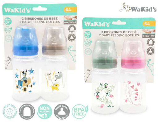 [A77905] SET 2PZS BIBERONES P-BEBE 8OZ.