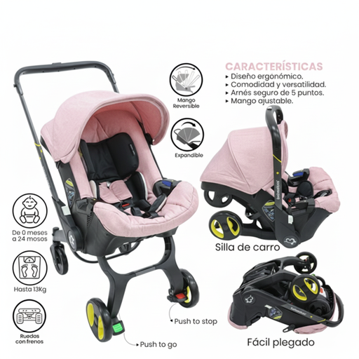 [CCTS-3005PINK] COCHE DONNA PARA BEBE PINK BEBESITOS
