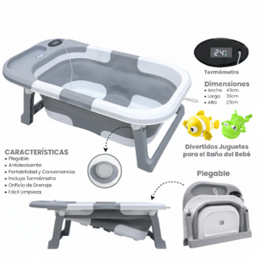 [FOLD-23] BAÑERA PARA BEBE PLEGABLE FOLD GRIS