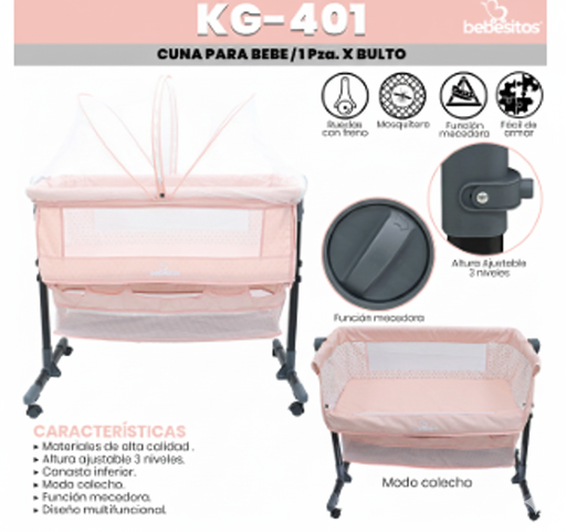 [KG-401] MOISES CATRE PARA BEBE BEBESITOS ROSADO CLARO