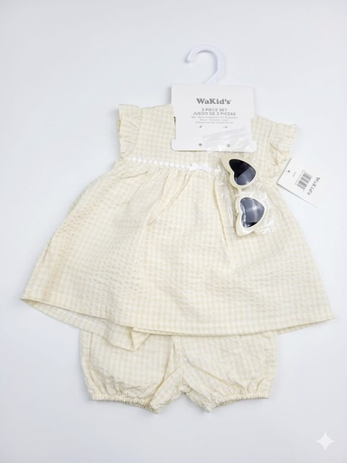 [R90997] SET TOP, SHORT, GAFA PARA BEBE