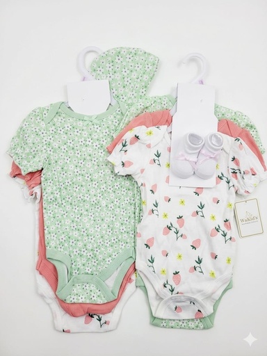 SET DE 3 BODY MAS BOTINES MAS GORRO PARA BEBE NIÑA