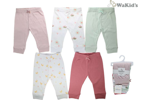[R90944] SET 5 PZS PANTALON PARA BEBE NIÑA