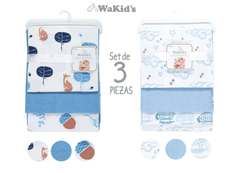 [A77994] SET DE 3 MANTAS PARA BEBE NIÑO