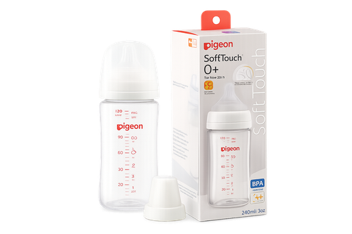 [PG80838] PIGEON SOFTOUCH BIBERON VIDRIO ROSCA BLANCA