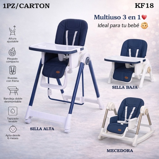 [KF18] SILLA DE COMER PARA BEBE 3 EN 1